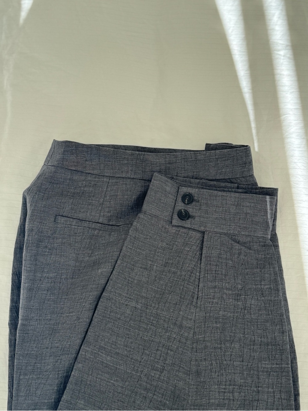 Charcoal Gray Textured Dress Pants